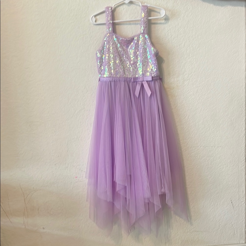 Zunie Purple Sequined Dress/Costume with Tulle Skirt, Girls Size Small
